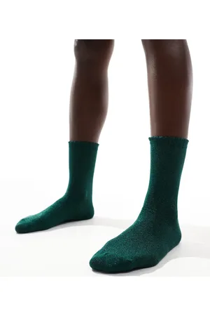 Pieces® Calcetines verdes con purpurina de