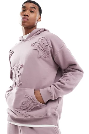 Liquor N Poker Sudadera color baya con capucha y diseño integral de motivos de (parte de un conjunto)-Rojo