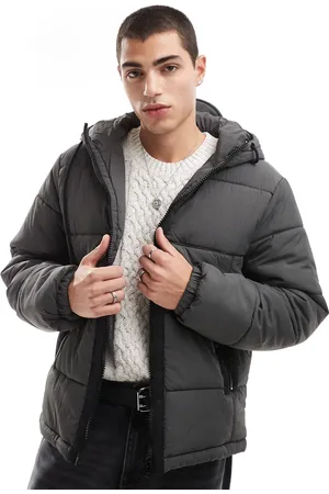 ASOS Chaqueta acolchada de nailon con ribetes en contraste de