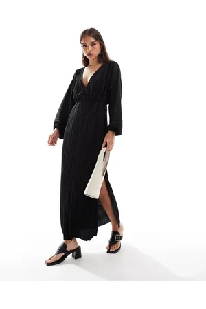 ASOS Vestido plisado con mangas estilo blusón de