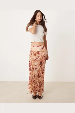 Miss Selfridge Falda larga con y diseño de dos capas de chifón de -Multicolor