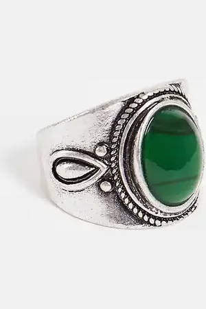 Reclaimed Anillo unisex con piedra de