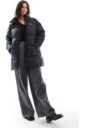 Columbia Chaqueta acolchada midi negra con capucha Puffect II de
