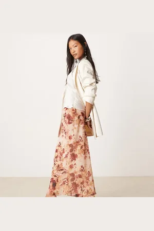 Miss Selfridge Falda larga con y diseño de dos capas de chifón de -Multicolor