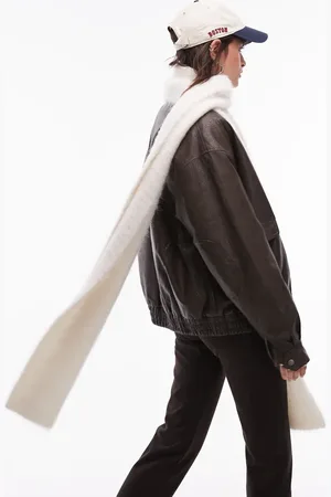 Topshop Bufanda color de mezcla de lana de alpaca premium Spencer de -Blanco