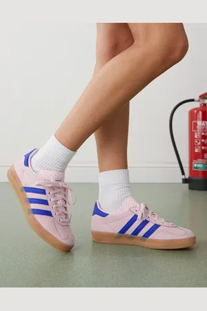 adidas Zapatillas de deporte rosas y azules de nobuk Gazelle Indoor de