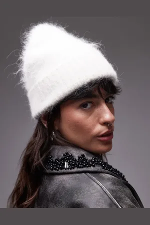 Topshop Gorro color de mezcla de lana de alpaca premium Harvey de -Blanco