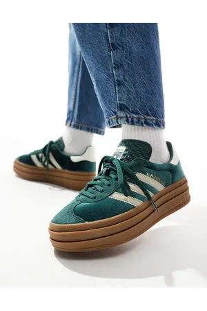 adidas Zapatillas de deporte oscuro y beis masilla de terciopelo Gazelle Bold de