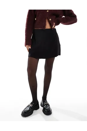 VERO MODA Falda pantalón negra de talle alto de