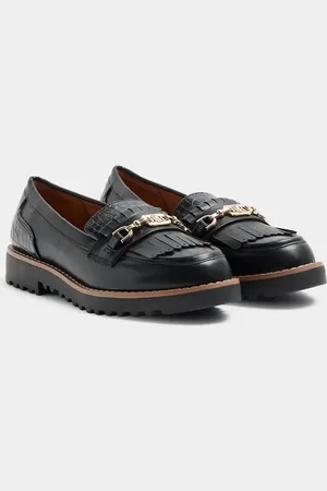 River Island Mocasines negros con bridón de