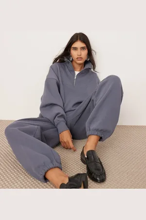 ASOS Sudadera extragrande con media cremallera de tejido grueso premium de