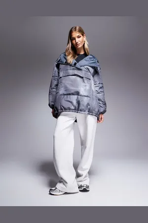 ASOS Abrigo gris carbón acolchado sin cierres con de Weekend Collective-Negro