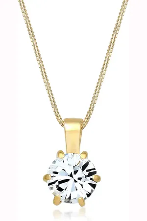 Elli Collar de cadena barbada con colgante de cristal de plata de ley 925 para mujer de