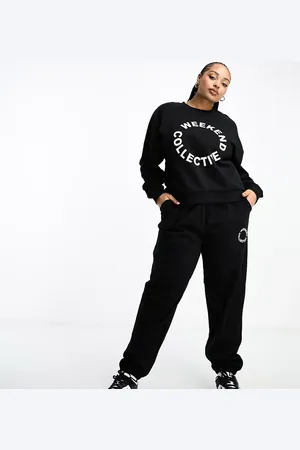 ASOS Joggers negros extragrandes con logo de Weekend Collective Curve (parte de un conjunto)