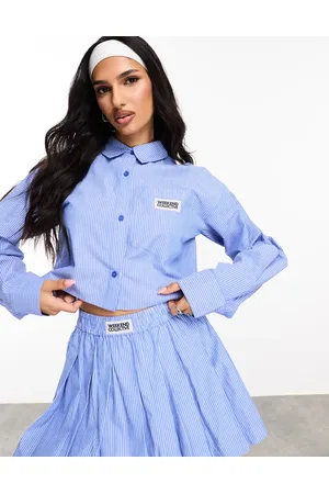 ASOS Camisa corta a rayas con etiqueta de Weekend Collective (parte de un conjunto)