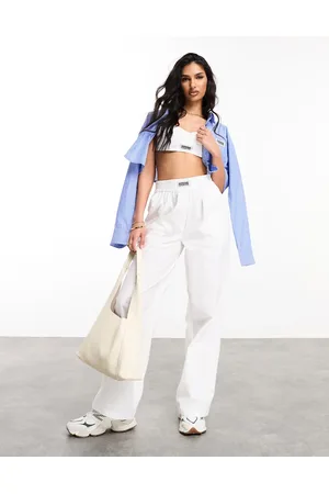 ASOS Pantalones blancos con etiqueta tejida de Weekend Collective