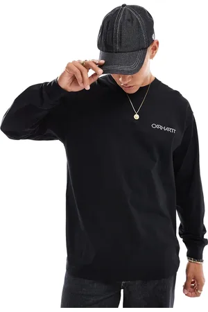 Carhartt Camiseta negra de manga larga con estampado "Detroit" de