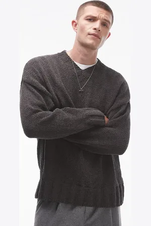 Topman Jersey con cuello de pico de chenilla de