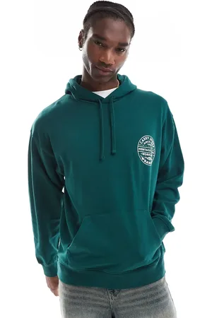 Wrangler Sudadera extragrande de estilo worker vintage con capucha y logo circular Casey Jones de