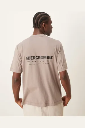 Abercrombie & Fitch Camiseta extragrande de estilo vintage con logo estampado en el centro y la espalda de