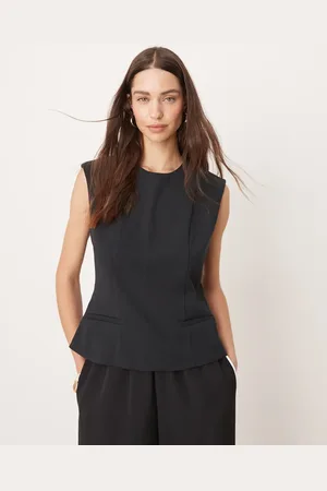 Abercrombie & Fitch Top de sastre largo negro de