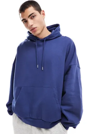 ASOS Sudadera azul básica ultragrande con capucha de
