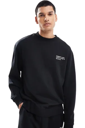 COLLUSION Sudadera negra con estampado de coordenadas de