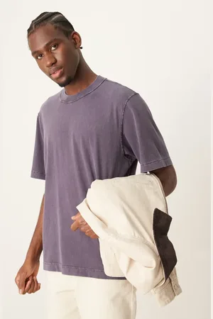 Abercrombie & Fitch Camiseta morada de manga corta con lavado ácido vintage de -Morado