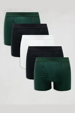 Weekday Pack de 5 calzoncillos bóxer de color negro, verde y blanco de