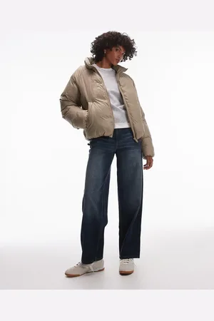 Topshop Chaqueta bomber acolchada beis grisáceo de -Marrón