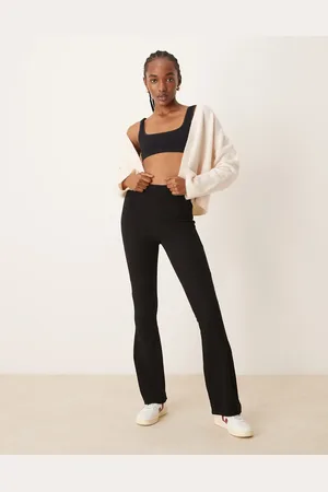 River Island Leggings de campana negros de canalé de