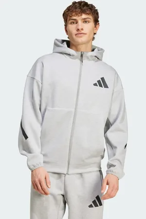 adidas Chaqueta de chándal gris con capucha y cremallera premium Z.N.E de adidas