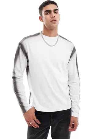 Native Youth Camiseta blanca de manga larga con estampado aerografiado de -Blanco