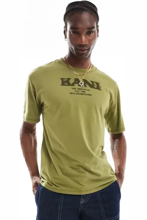 Karl Kani Camiseta oliva con logo retro de