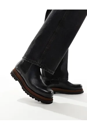ASOS Botines Chelsea negras con suela apilada doble de