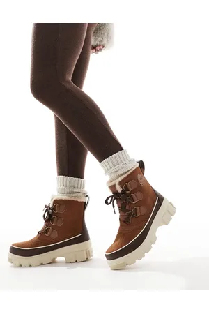 sorel Botas de nieve color y tabaco impermeables de cuero con forro de piel sintética y forro de felpa Torino V WP de -Marrón