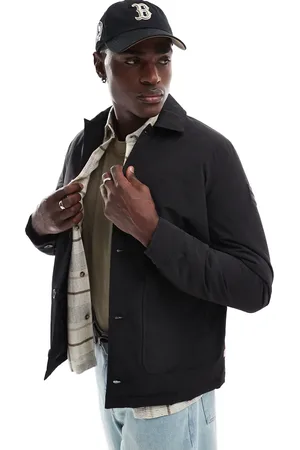Farah Chaqueta negra estilo camisa acolchada Telex de
