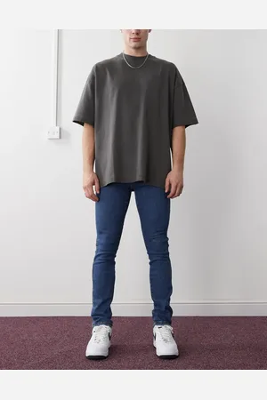 Dr Denim Vaqueros azul liso de corte pitillo slim y talle medio con lavado oscuro Snap de