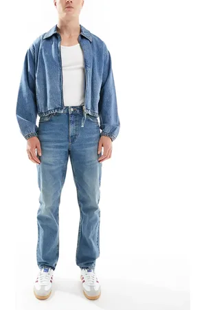 ASOS Vaqueros azules de corte tapered con lavado medio de