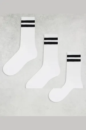 New Look Pack de 3 pares de calcetines deportivos blancos con detalle de rayas de