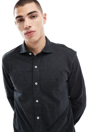 Ralph Lauren Camisa a cuadros príncipe de Gales con cuello de solapas alzado de punto liso de