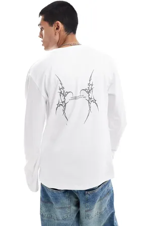 Karl Kani Camiseta blanca de manga larga con logo de firma de