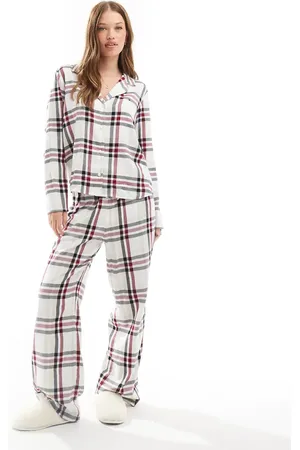 Tommy Hilfiger Set de regalo de pijama a cuadros de franela de - neutro