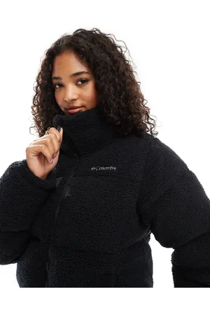 Columbia Chaqueta negra acolchada de sherpa Puffect de