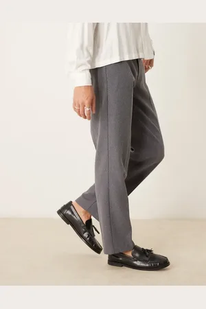 ASOS Pantalones de vestir de pernera recta de sarga de mezcla de lana de