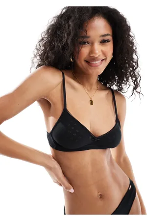 Dorina Bralette sin relleno de pointelle con detalle de rosa de
