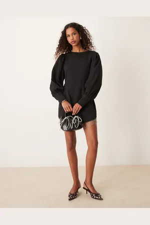 Ghospell Vestido corto con flecos de