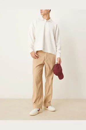 Abercrombie & Fitch Pantalones beis holgados de lino de -Beis neutro