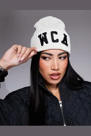 ASOS Gorro color con logo de Weekend Collective-Blanco