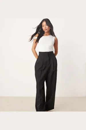Miss Selfridge Pantalones de sastre negros de pernera barrel de